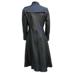 Men Gothic Coat Neo Matrix Gothic Style Leather Trench Long Coat 
