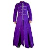 Mens Royal Purple Hell-Raiser Gothic Long Coat Bondage Trench Coat Mens Royal Purple Hell-Raiser Gothic Long Coat Bondage Trench Coat