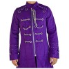 Mens Royal Purple Hell-Raiser Gothic Long Coat Bondage Trench Coat 