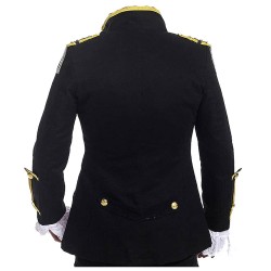 Men Golden Drummer Jacket Steampunk Black Jacket  Hussar Jacket 