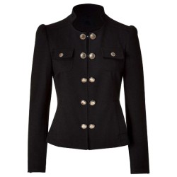 Women Military Blazer Jacket With Brass Buttons Adult French Military Uniform 