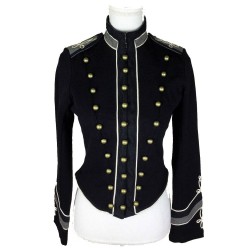 Denim & Supply Ralph Lauren Women Army Military Officer Embroidered Officer Band Coat 