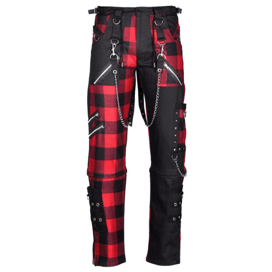 Men Gothic Pant Dead Threads Damned Checked Pant Red and Black Pant Men Gothic Pant Dead Threads Damned Checked Pant Red and Black Pant