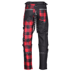 Men Gothic Pant Dead Threads Damned Checked Pant Red and Black Pant