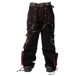 Men Gothic Trouser Cyber Red Thread Bondage Trouser Elite Pant Steampunk Pant