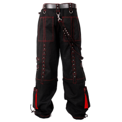 Men Gothic Cyber Trouser Red Thread Bondage Elite Pant