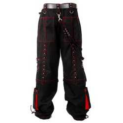 Men Gothic Trouser Cyber Red Thread Bondage Trouser Elite Pant Steampunk Pant