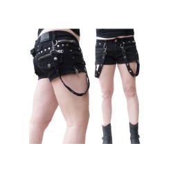 Gothic Lady Hot Pant Black Cotton Mini Skirt Women Gothic Pant
