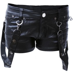 Women Gothic Hot Pants Bondage Art Leather Gothic Look Lucy Fire Fashion 