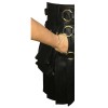 Long Black Gothic Cotton Utility Kilt Steampunk Design Leather Straps & Chains Long Black Gothic Cotton Utility Kilt Steampunk Design Leather Straps & Chains