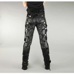 Leather Punk Bondage Trouser Fashion Pant 