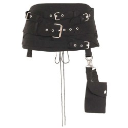 Women Gothic Hel Pocket Belt Cincher Buckle Mini Skirt For Women 
