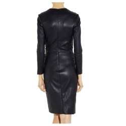 New Genuine Leather Lambskin Women Fashion Ladies Dress 