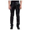 Men Motorcycle Leather Pant Gothic Genuine Night Club 