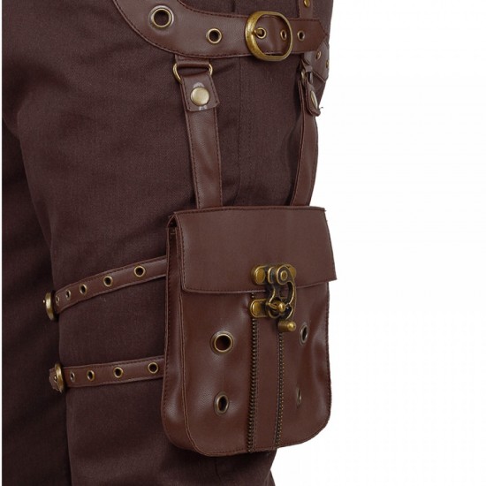 Men Gothic Pant Steampunk Dystonia Brown Trouser For Sale Men Gothic Pant Steampunk Dystonia Brown Trouser For Sale
