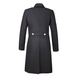 Mens Gothic Overcoat Military Double Breasted Wool Mens Trench Coat 