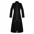 Men Hellraiser Gothic Coat Black Punk PinHead Vampire Jacket Handmade Trench Coat