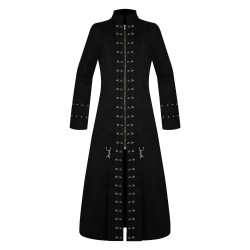 Men Gothic Coat Black Punk Pin Head Vampire Jacket