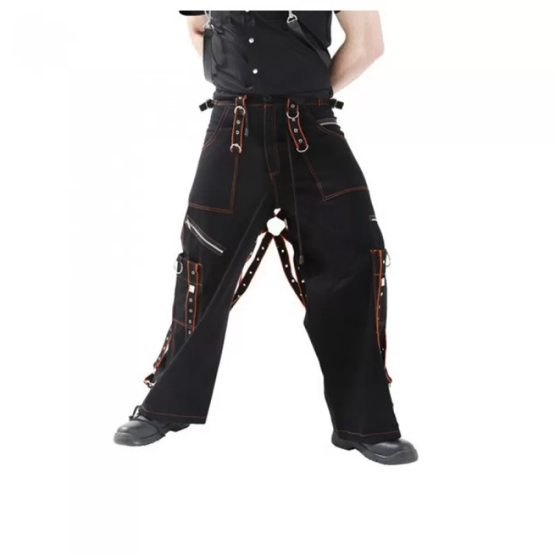 Men Gothic Trouser Black Chain Trouser Zip Off Punk Short Pant Goth