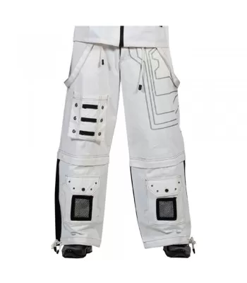 Men Gothic Trousers White Black Straps Trousers Gothic Pant Punk Cyber Pant (2025)