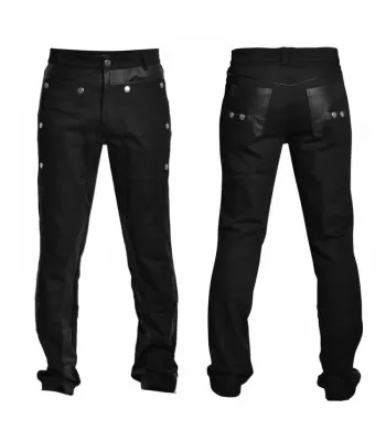 Men Gothic Pants, Black Chrome Gothic Pants