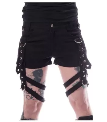 Women Jasmin Shorts Bondage Applique & Studs Mini Shorts Detachable Straps Skirt  (2025)