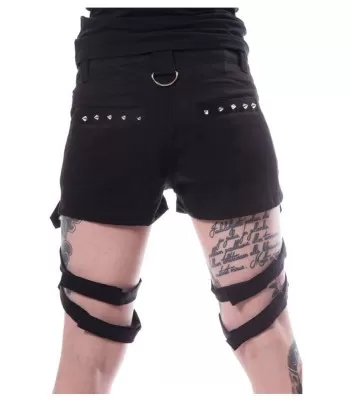 Women Jasmin Shorts Bondage Applique & Studs Mini Shorts Detachable Straps Skirt  (2025)