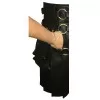 Long Black Gothic Cotton Utility Kilt Steampunk Design Leather Straps & Chains  (2025)
