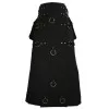 Long Black Gothic Cotton Utility Kilt Steampunk Design Leather Straps & Chains  (2025)