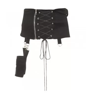 Women Gothic Hel Pocket Belt Cincher Buckle Mini Skirt For Women  (2025)
