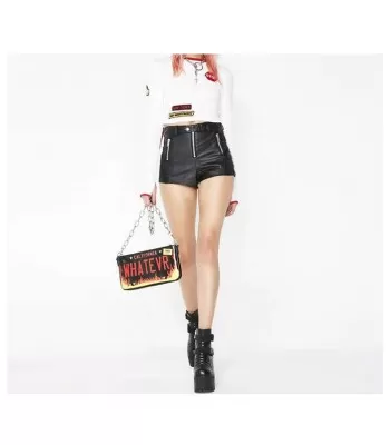 Women’s Mystic High Waist Black Shiny Shorts