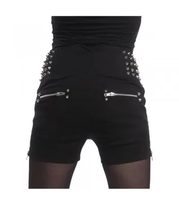 Women Heartless Devina Short Pants Shorts With Studs Black Emo Glamrock  (2025)
