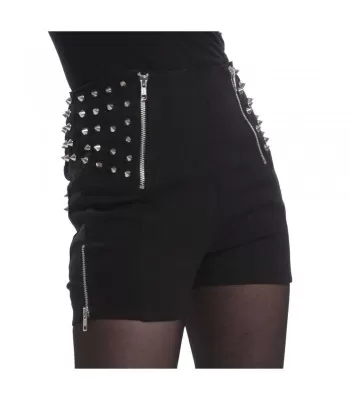 Women Heartless Devina Short Pants Shorts With Studs Black Emo Glamrock  (2025)