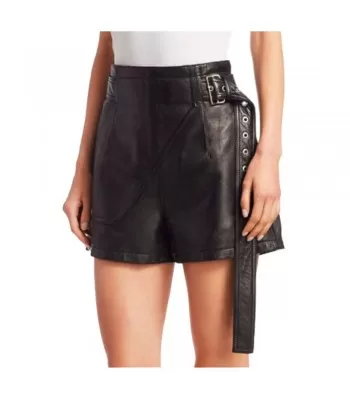 Women Genuine Leather Lambskin Short Leather Crop Moto Biker Hot Pant High Waist Shorts  (2025)