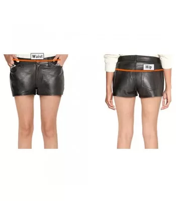 Clubwear Gothic Black Belted Leather Shorts