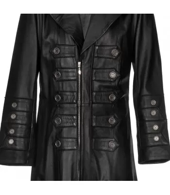 Men Gothic Coat Military Steampunk Leather Gothic Coat Trench Coat (2025)