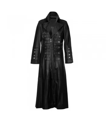 Men Gothic Coat Military Steampunk Leather Gothic Coat Trench Coat (2025)