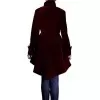 Women Burgundy Gothic Coat Victorian Style Gothic Ruffle Velvet Coat