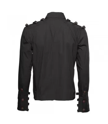 Men Steampunk Buckle Gothic Shirt Full Sleeve Fetish Shirt (2025)