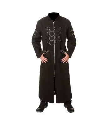 Men Long Coat Zip Studs Men Metal Punk Emo Rock Jacket Coat Gothic Coat For Christmas (2025)