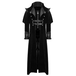 Mens Steampunk Gothic Coat Vtg Regency Highwayman Long coat 