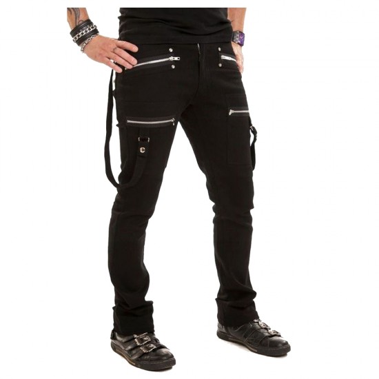 Men Long Pant with Strap and Zips Men Long Pant with Strap and Zips