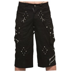 Gothic Metallic Shorts With Metal Decorations 