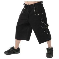 Mens Metal Short With Pyramids Gothic Mens Metal Summer Short 
