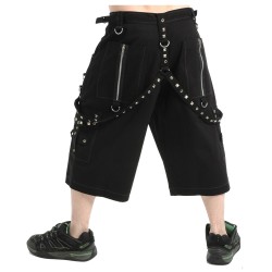 Mens Metal Short With Pyramids Gothic Mens Metal Summer Short 