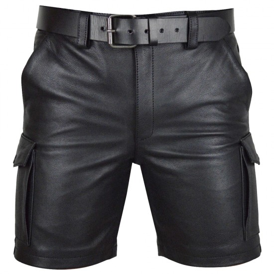 Mens Cargo ShortsReal Leather Club Casual Short 