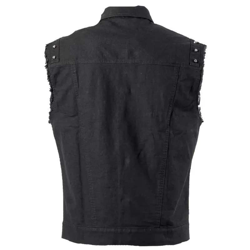 Men Gothic Sleeves Less Shirt With Metal Buttons and Studs Rock Style Vest