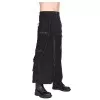 Men Rock Black Pistol Skirt Chain-Embellished Denim Skirt