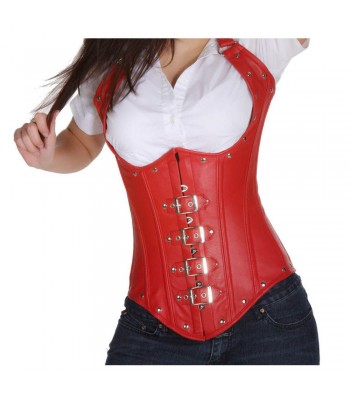 Women Sexy Underbust Corset Red Waist Training Clincher Corset