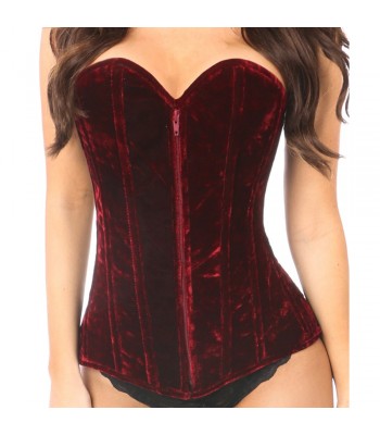 Steampunk Burgundy and Black Victorian Vintage Corset 